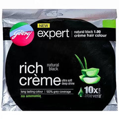 Godrej Expert Rich Creme Hair Color Natural Black No Ammonia - 20g - ShopXonline