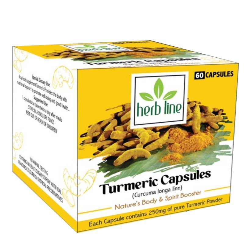Herb Line Turmeric Capsules - 60 Capsules - ShopXonline