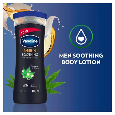 Vaseline Men Soothing With Hemp Seed Oil Body Lotion 400ml