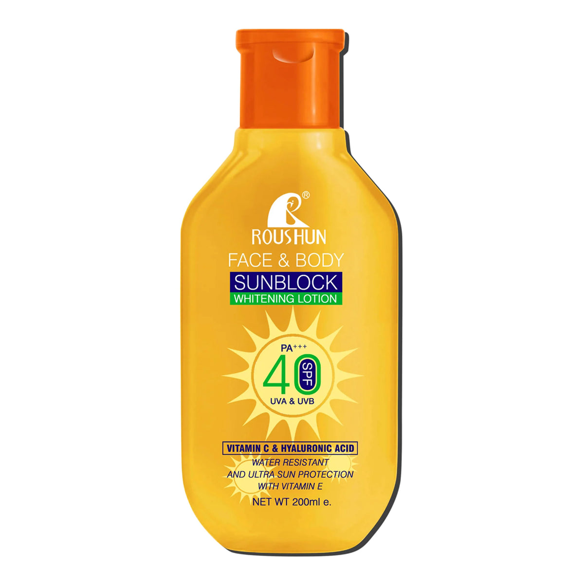 Roushun Face & Body Sunblock Whitening Lotion SPF 40 200ml