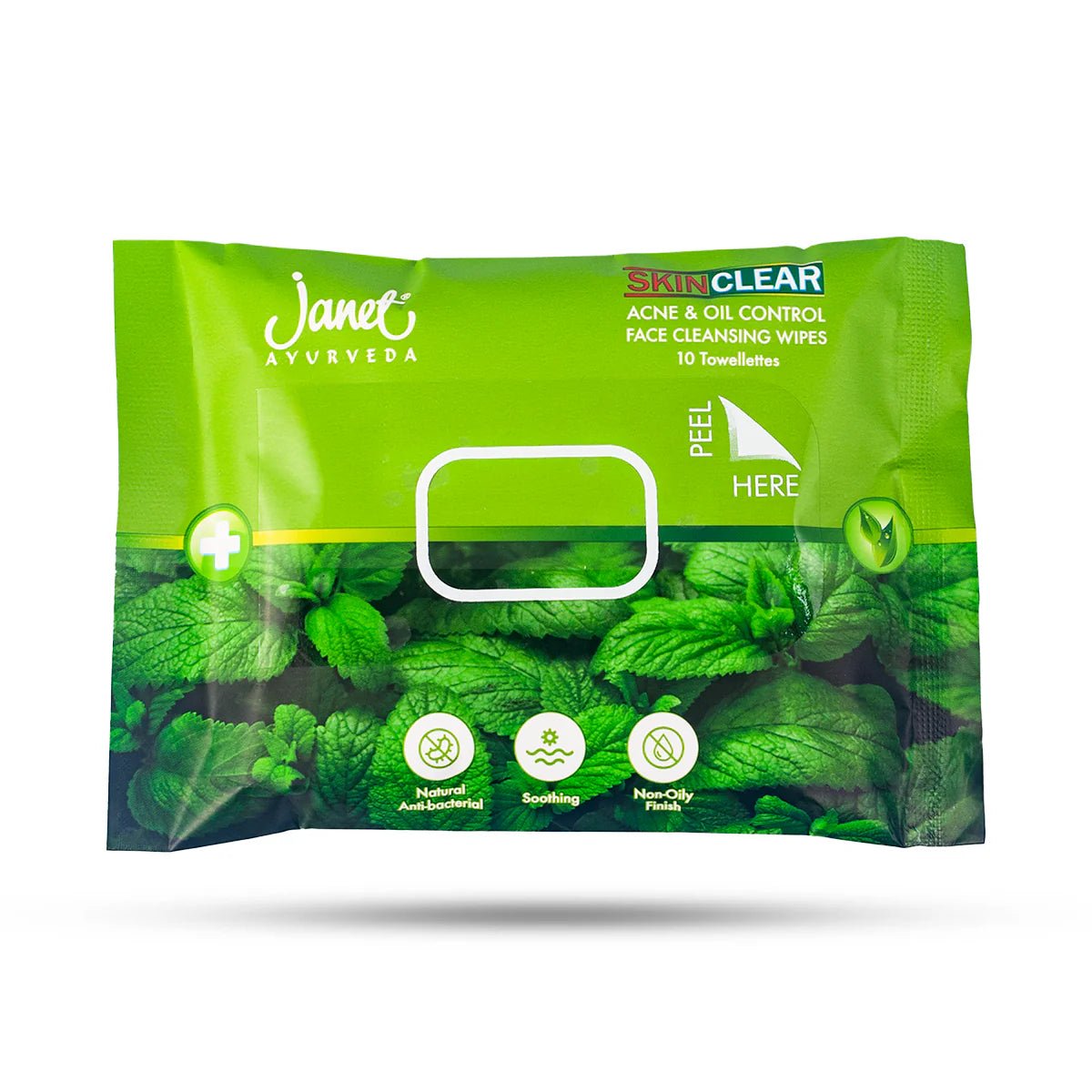 Janet Ayurveda Acne & Oil Control Face Cleansing Wipes - 10 Towels - ShopXonline