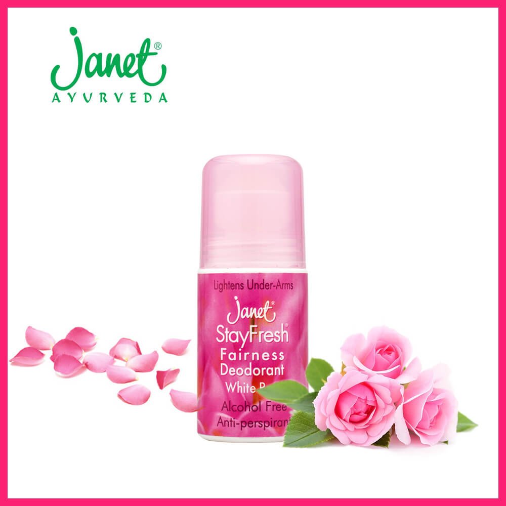 Janet Fairness White Rose Antiperspirant Deodorant Roll On - 50 ml - ShopXonline