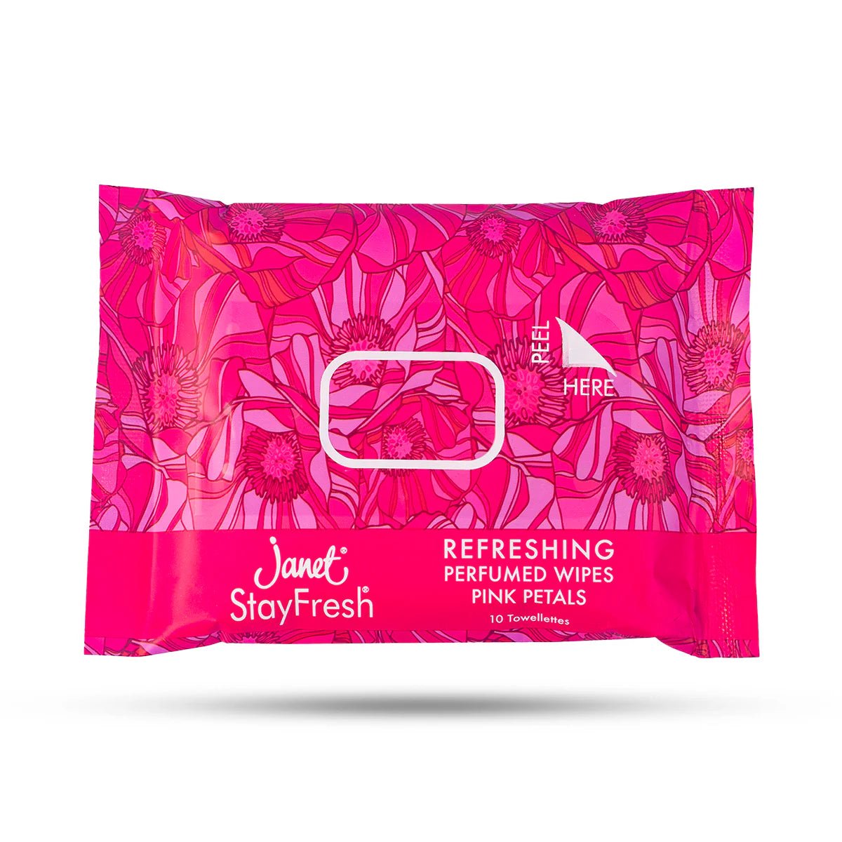 Janet Stay Fresh Refreshing Perfumed Wipes Pink Petals - 10 Towels - ShopXonline