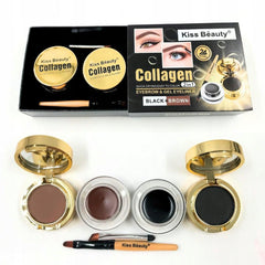 Kiss Beauty Collagen 2 in 1 Eyebrow & Gel Eyeliner ( Black & Brown )