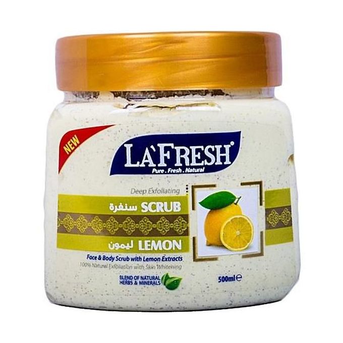 La Fresh Deep Exfoliating Face & Body Scrub with Lemon Extracts - 500ml - ShopXonline