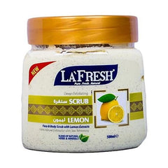 La Fresh Deep Exfoliating Face & Body Scrub with Lemon Extracts - 500ml - ShopXonline