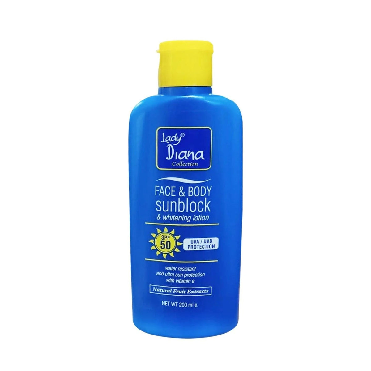 Lady Diana Face and Body Sun Block and Whitening Lotion SPF 50 - 200ml - ShopXonline