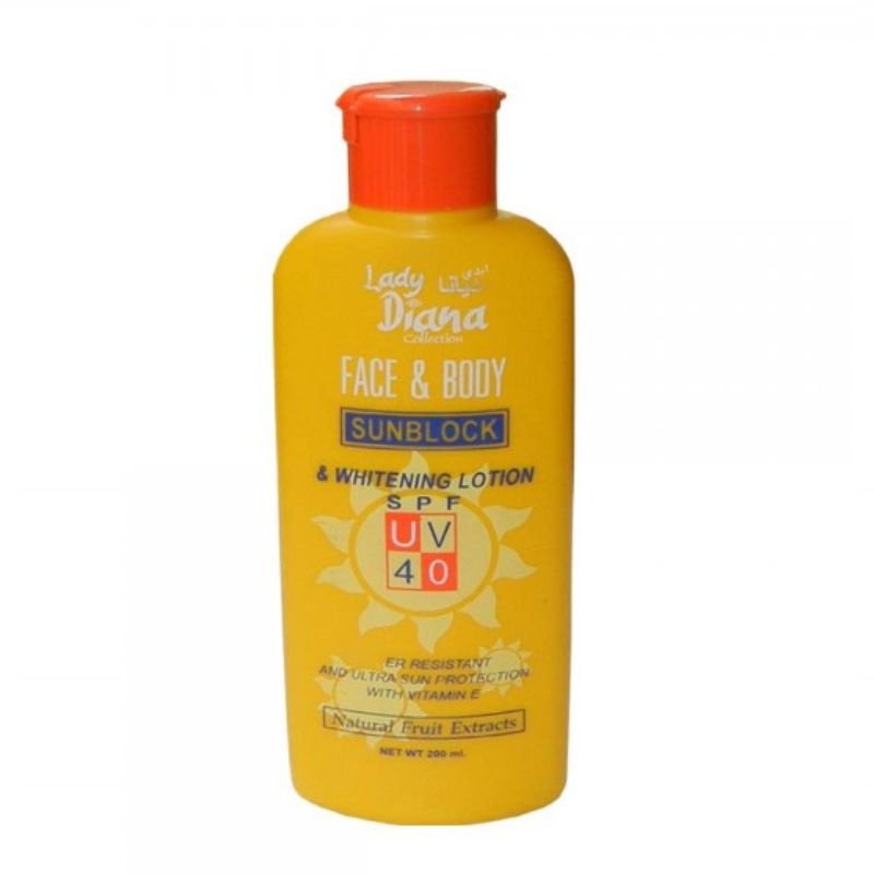 Lady Diana Face & Body Sunblock and Whitening Lotion SPF 40 - 200ml - ShopXonline