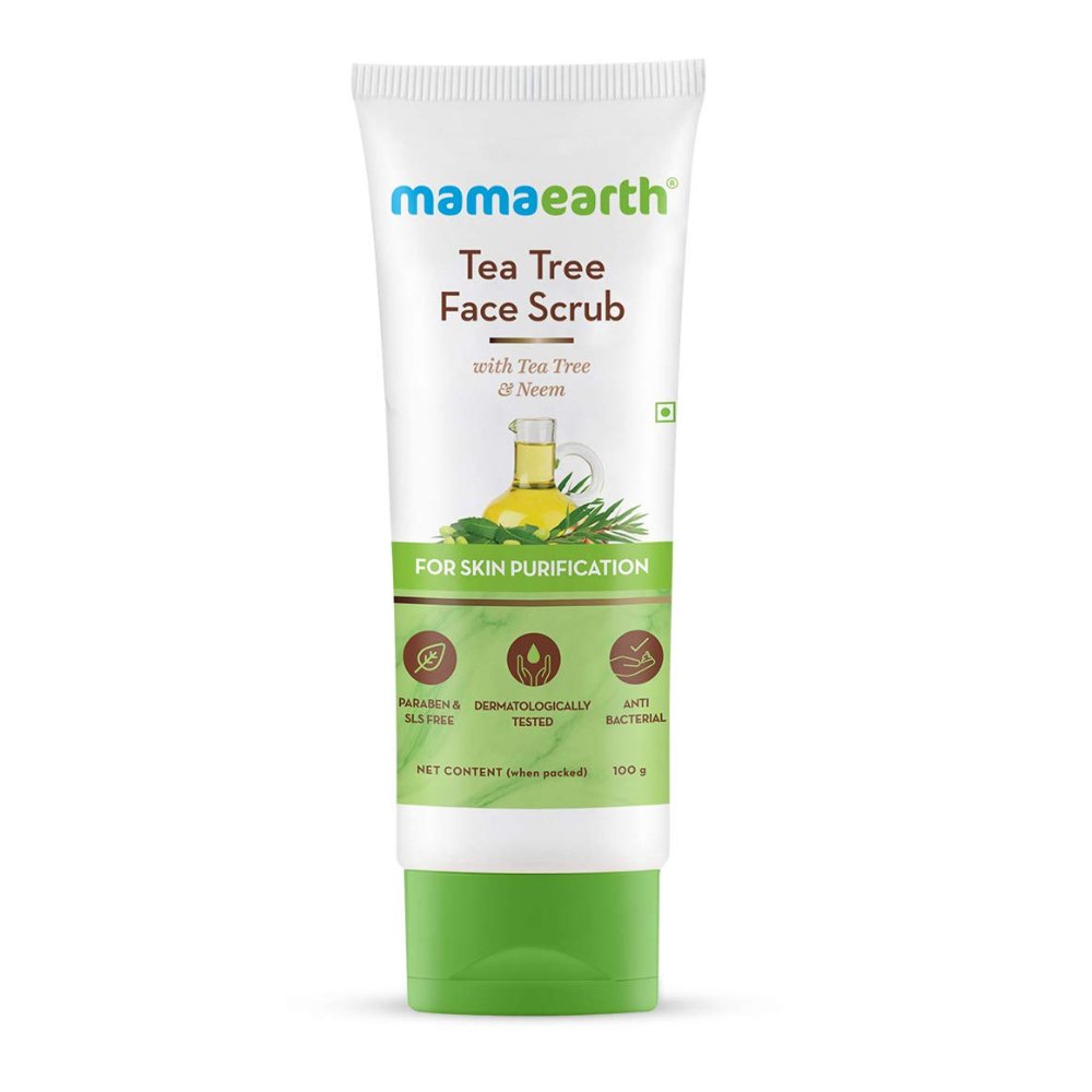 Mama Earth Tea Tree Face Scrub - 100g - ShopXonline