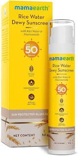 Mamaearth Rice Water Dewy Sunscreen 50g - ShopXonline