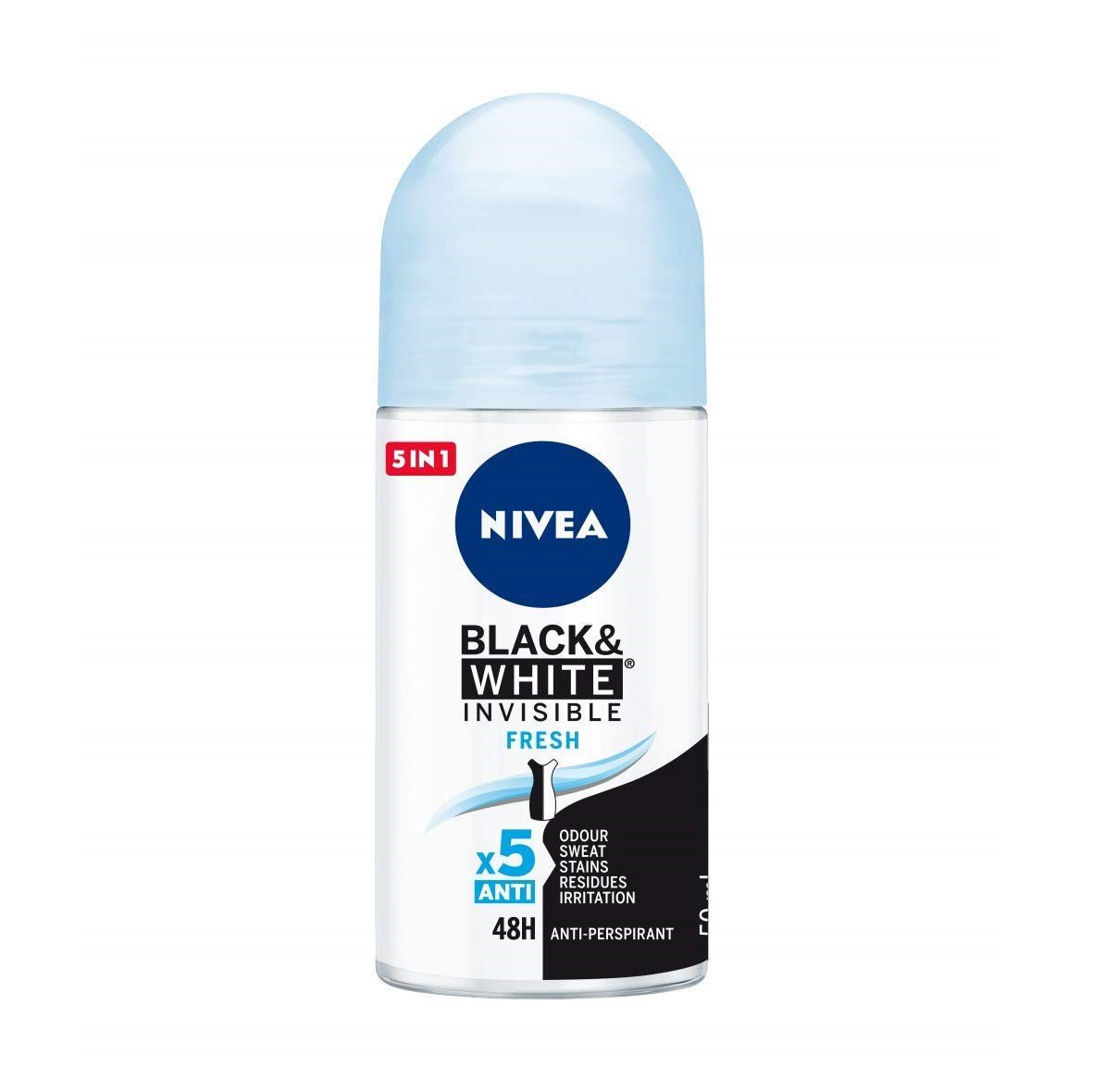Nivea Black & White Invisible Fresh Deodorant Roll On - 50 ml - ShopXonline