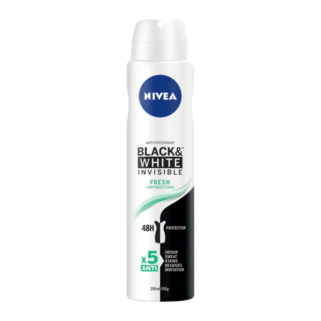 Nivea Black & White Invisible Fresh Deodorant Spray 250ml - ShopXonline