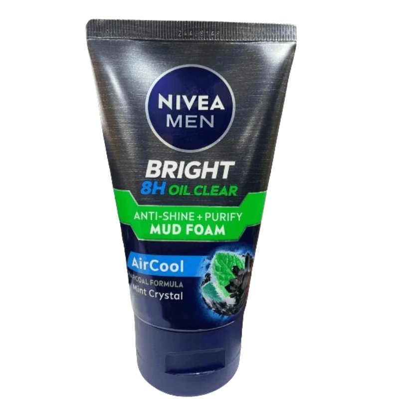 Nivea Men Bright 8H Oil Clear Air Cool Mud Foam 100ml - ShopXonline