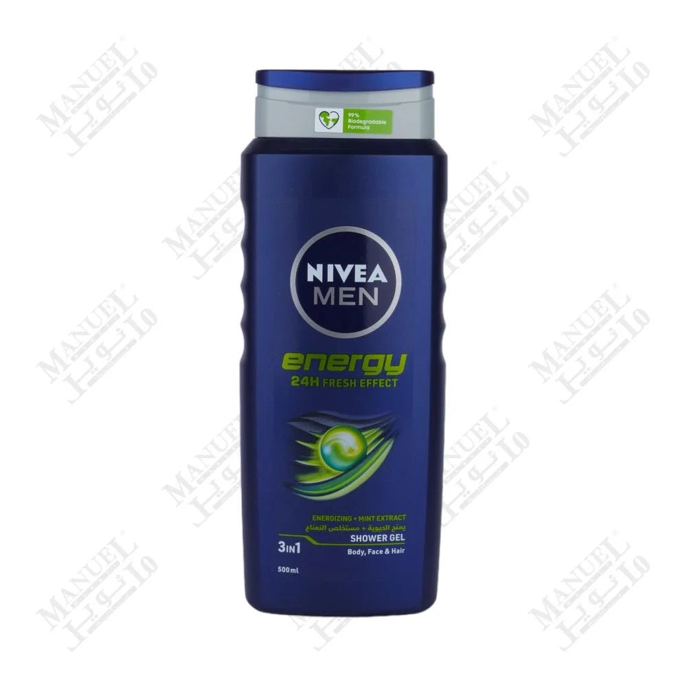 Nivea Men Energy 24H Fresh Effect Energizing + Mint Extract Shower gel 500ml - ShopXonline