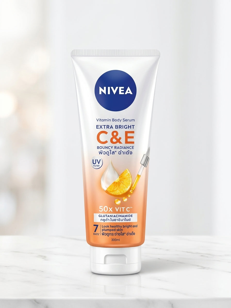 NIVEA Lotion Body Cream Extra Bright C&E Vitamin Whitening Skin Lightening 300ml