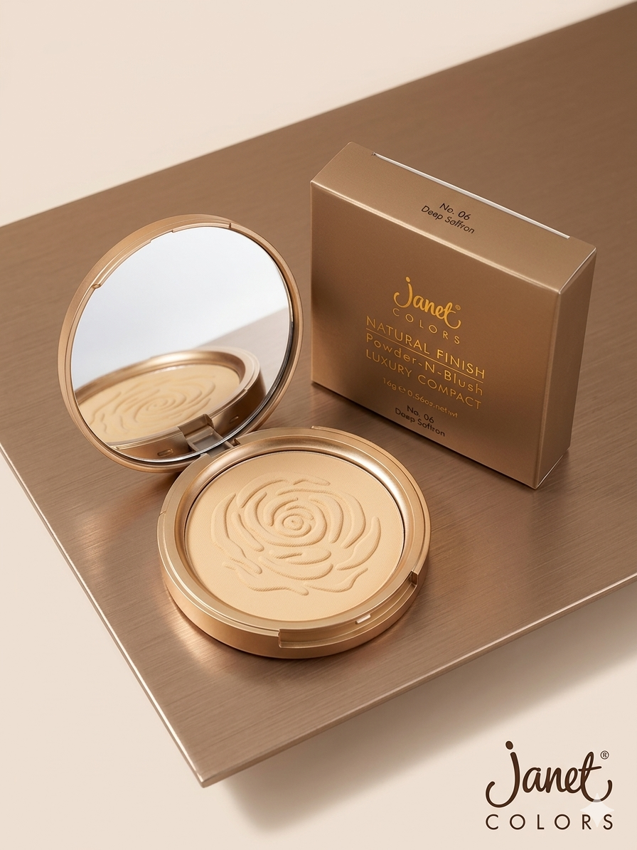 Janet Luxury Compact Powder 06- Deep Saffron 16g