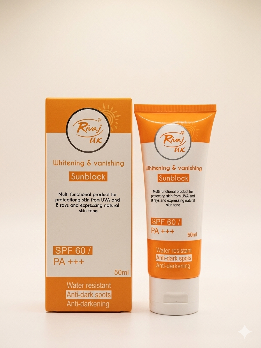 Rivaj Whitening & Vanishing SPF 60 Sunblock 50ml