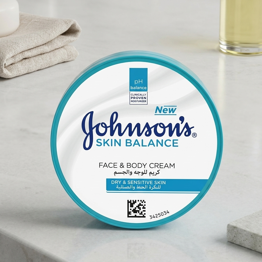 Johnson's Face & Body Cream - Dry & Sensitive Skin 200ml -( France )