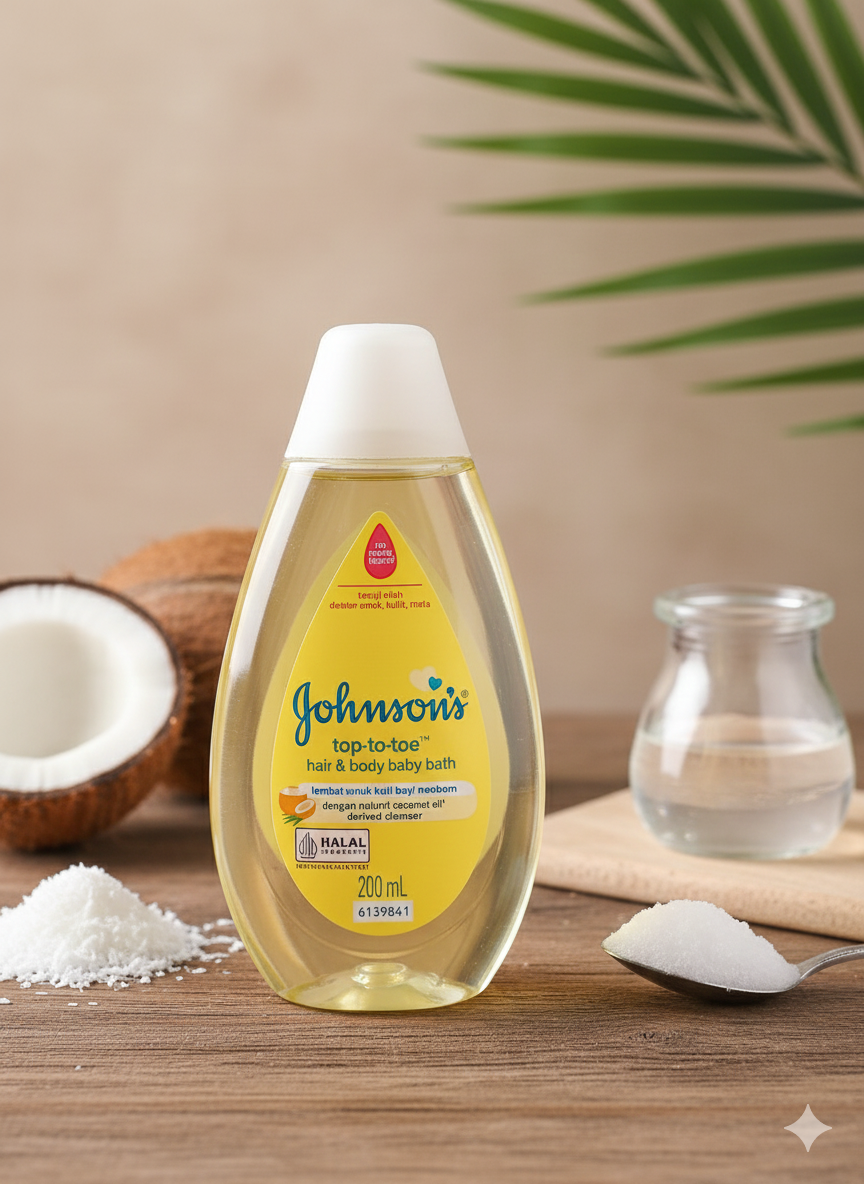 Johnson's Top to Toe Hair & Body Baby Bath 200ml ( Coconut Oil ) 200ml