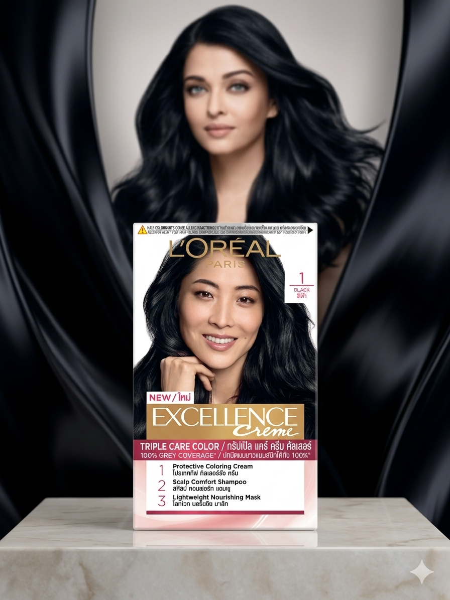 Loreal Excellence Creme 1 ( Black ) Hair Color