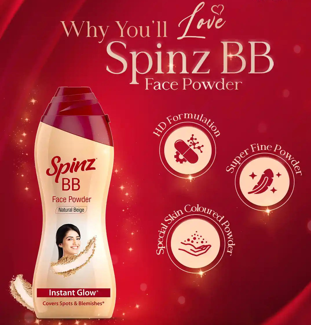 Spinz BB Face Powder - Natural Beige -35g