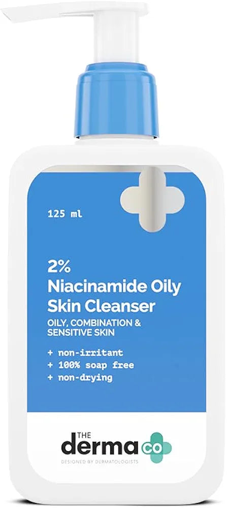 The Derma Co 2% Niacinamide Oily Skin Cleanser for Sensitive, Oily & Combination Skin 125 ml