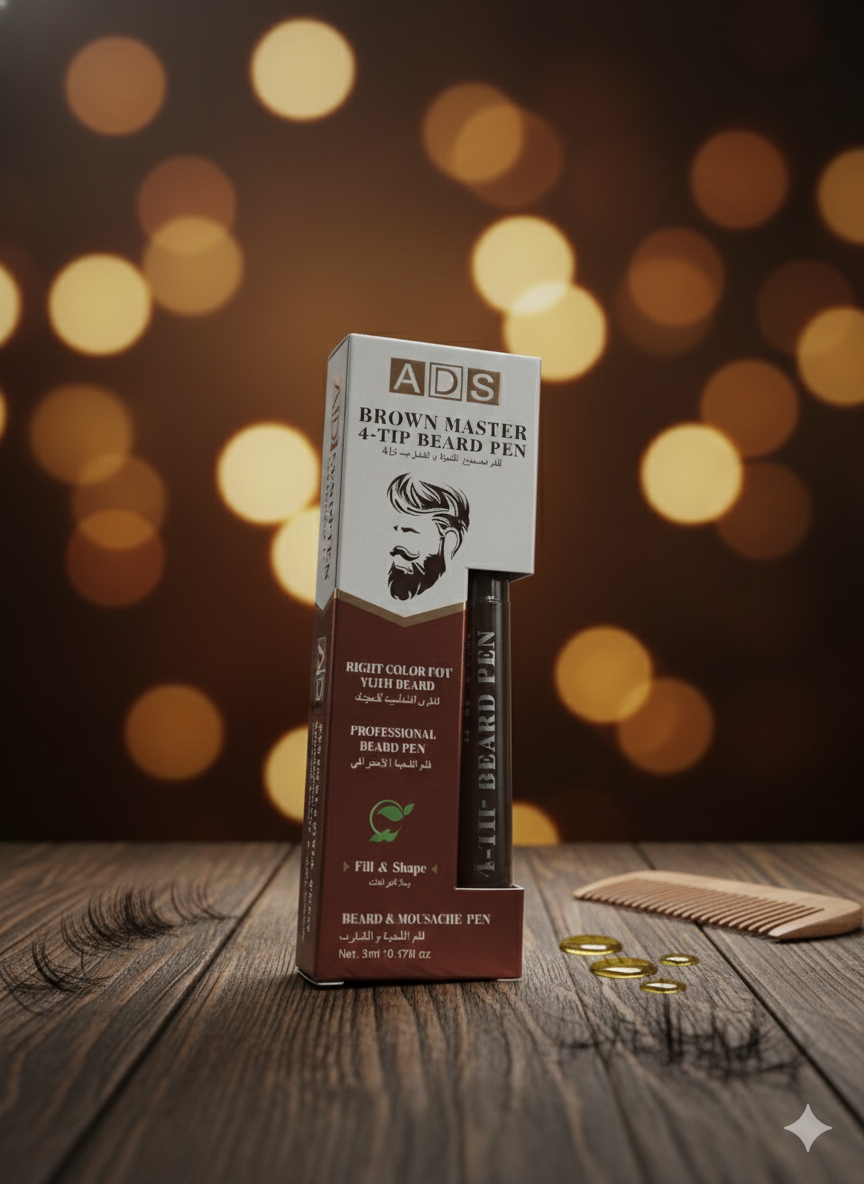 ADS Brown Master 4-Tip Beard Pen
