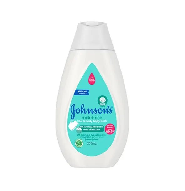 Skin nourishing Johnsons Milk Rice Hair & Body Baby Bath 200ml - ShopXonline