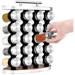 Standing 20 - Jar Countertop Spice Rack with handle - ShopXonline