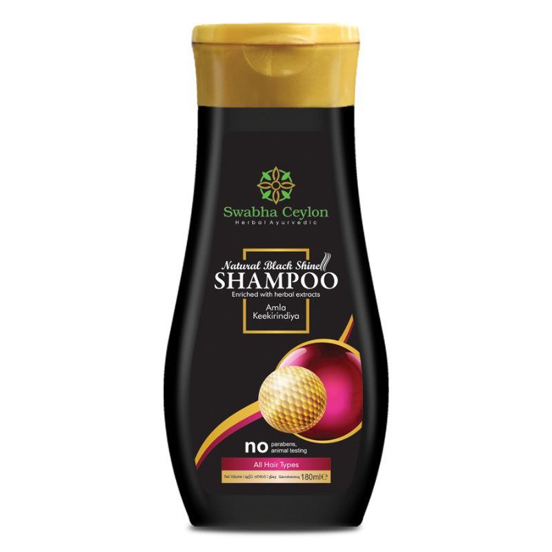 Swabha Ceylon Natural Black Shine Shampoo - 180ml - ShopXonline
