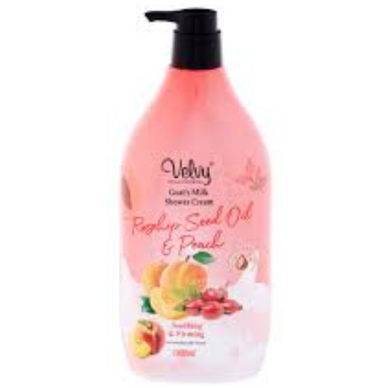 Velvy Rosehip Seed Oil & Peach Goat's Milk Shower Cream 1L - ShopXonline