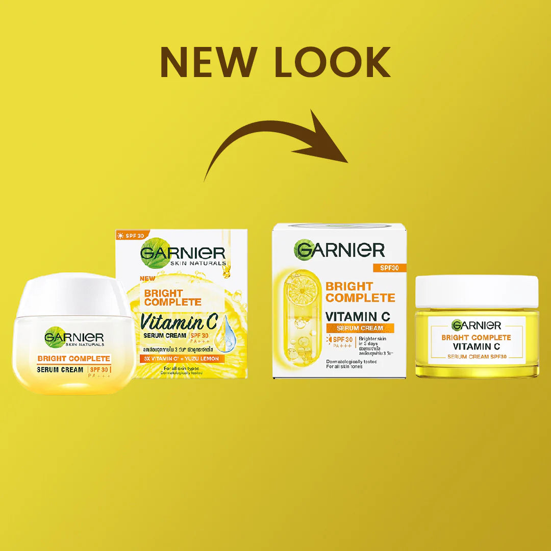 Garnier Bright Complete Vitamin C Day Serum Cream SPF 30 50ml ( Indonesia )